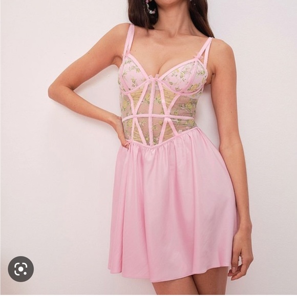 For Love And Lemons Dresses & Skirts - NWT For Love & Lemons Camila Tank Slip Dress XS Pink